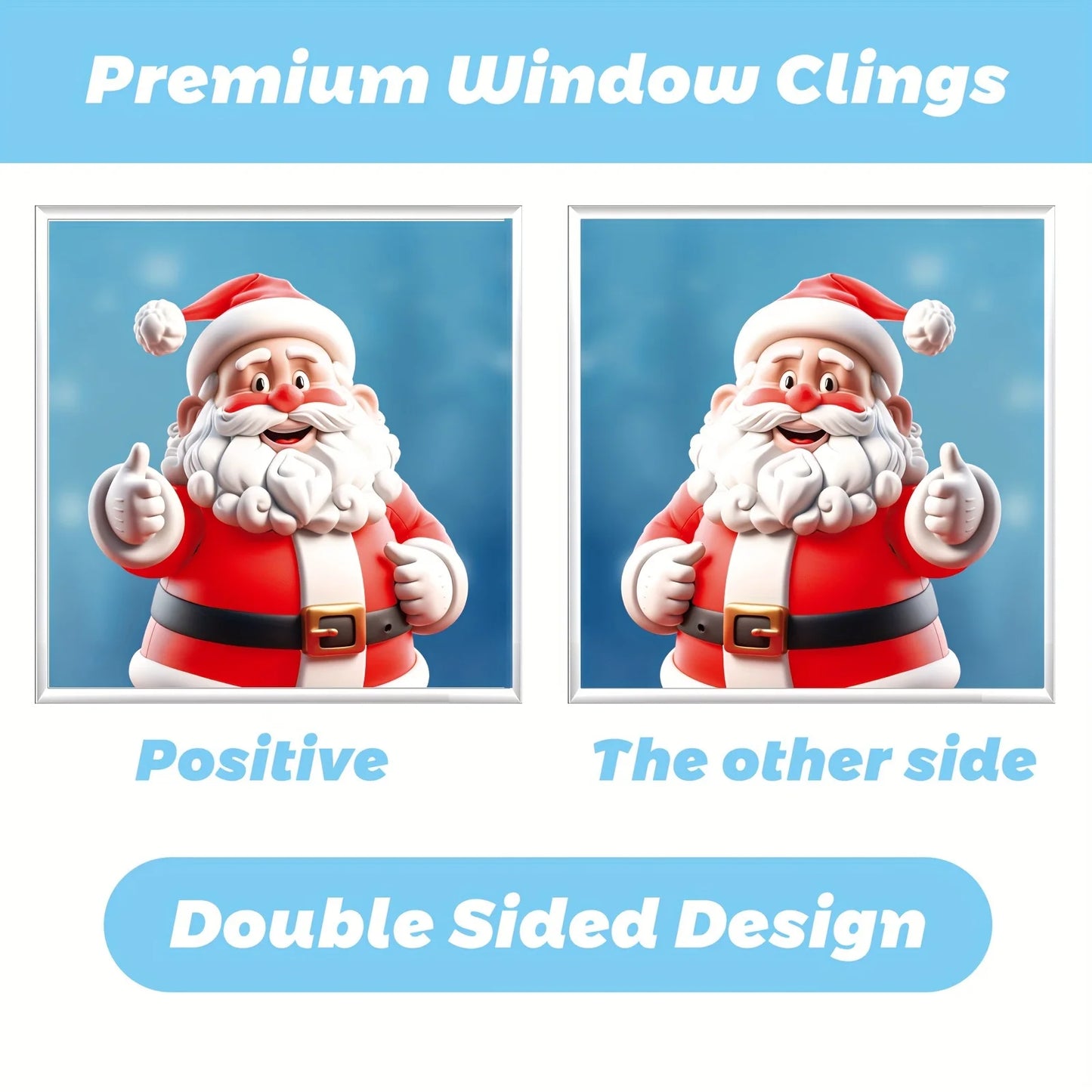 9 Sheets 72 Santa Snowman Glass Stickers Christmas Tree Refrigerator