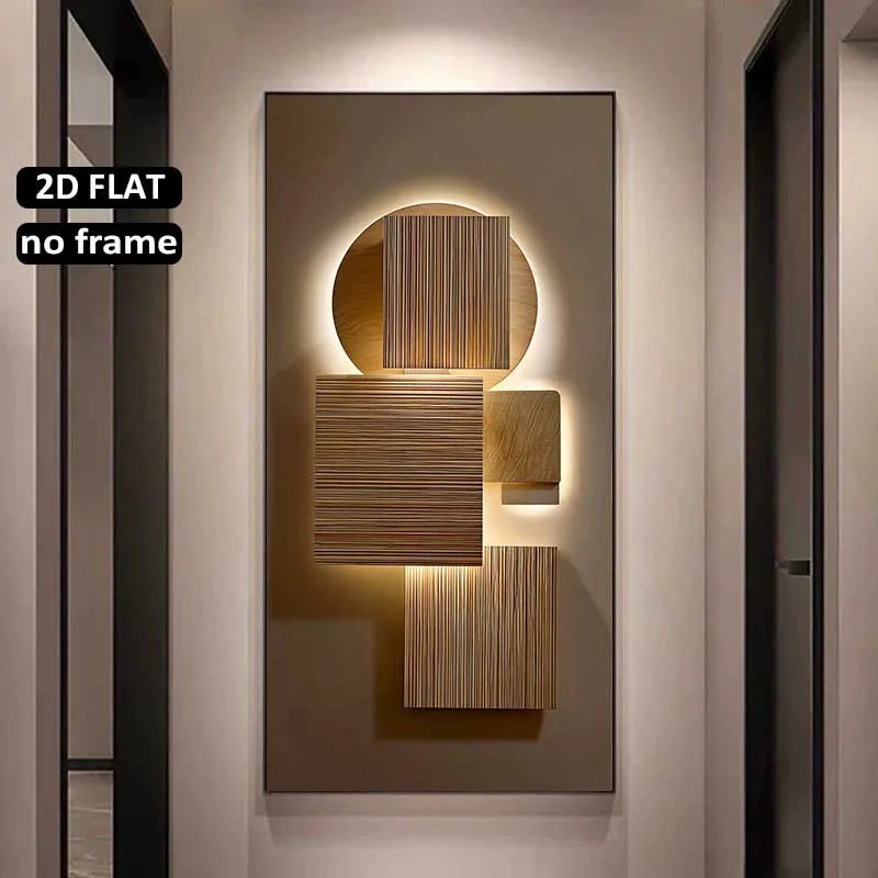 2D Flat, Large Frameless Modern Wooden Wall Art Sculpture Prints, Abstract Decor for Enhancing The Decor of Homes or Offices Peaceful Pleasures Health and Wellness
