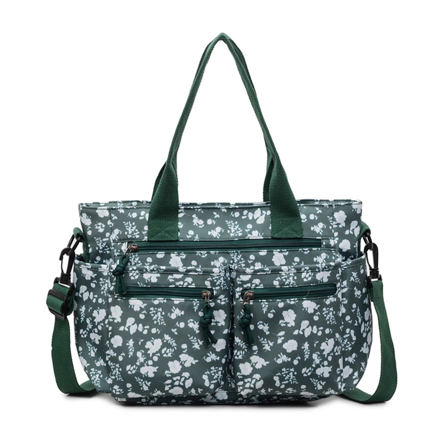Large Capacity Shoulder Bag Korean Style Fashion Tote Handbag With Adjustable Strap For Daily Use Peaceful Pleasures Health and Wellness Green