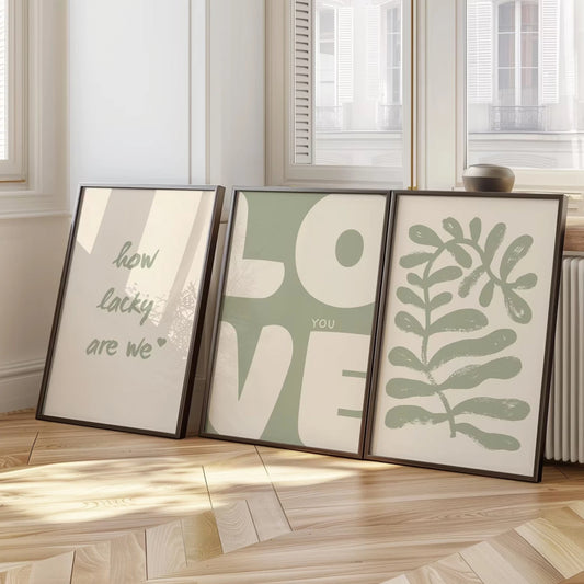 Sage Green Botanical Love Quote Canvas Wall Art Print Canvas Wall Art Peaceful Pleasures Health and Wellness