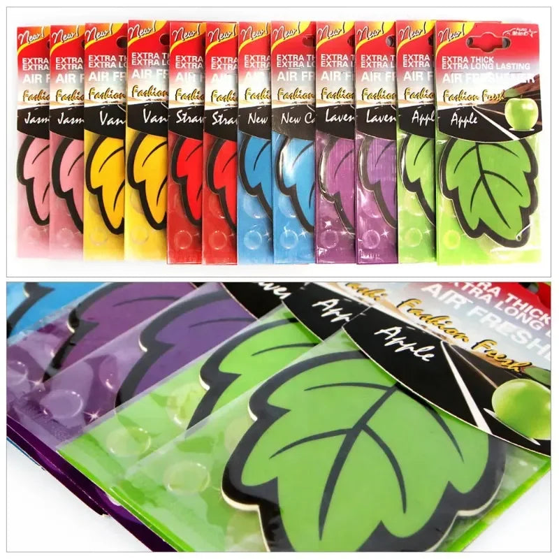 6PCScar accessories interior Car Air Freshener Natural scented tea paper Auto Hanging Vanilla perfume fragrance Leaf Shape Peaceful Pleasures Health and Wellness