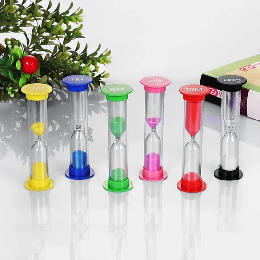 Colorful Anti-Drop Hourglass Sand Timer Set – 6 Pieces Hourglass Sand Timer Set Peaceful Pleasures Health and Wellness 6-piece set