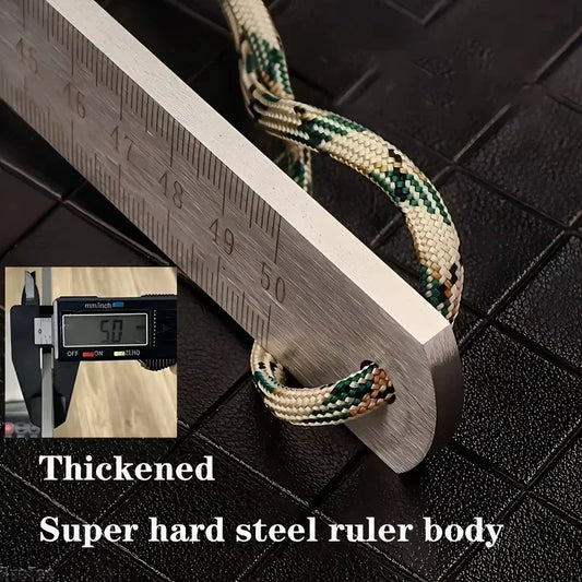 20 Inch Dual-Scale Stainless Steel Ruler Durable Thickened Quenched Steel with Random Lanyard Style Drawing & Measuring Peaceful Pleasures Health and Wellness