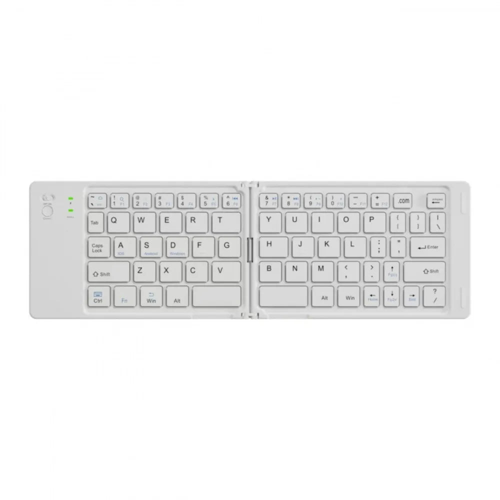 Mini Wireless Folding Keyboard Rechargeable Slim Design Bluetooth Keyboard Portable Universal Foldable Keyboard Mobile Use Peaceful Pleasures Health and Wellness White