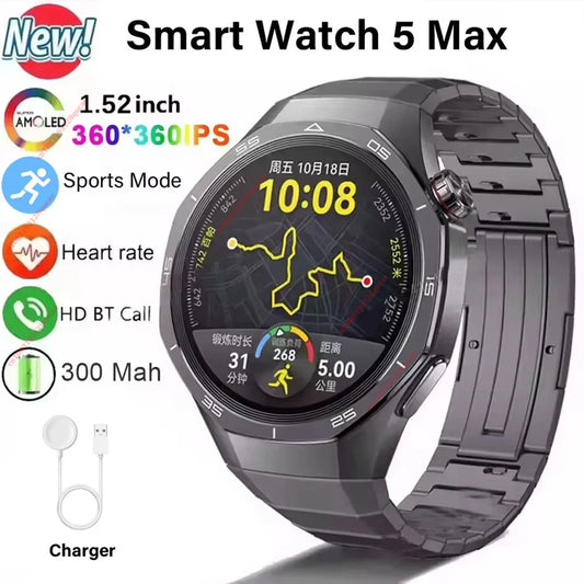 2026 New Smart Watch Men's 1.52 HD Screen Bluetooth Talk Heart Rate Monitor Men Women NFC Outdoor Sport Tracker Smart Watch MA27 Peaceful Pleasures Health and Wellness