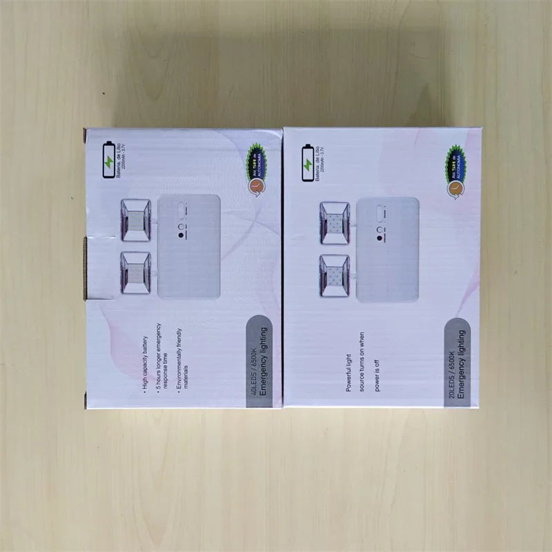 360° Dual-Head LED Emergency Light | Auto-On, Rechargeable