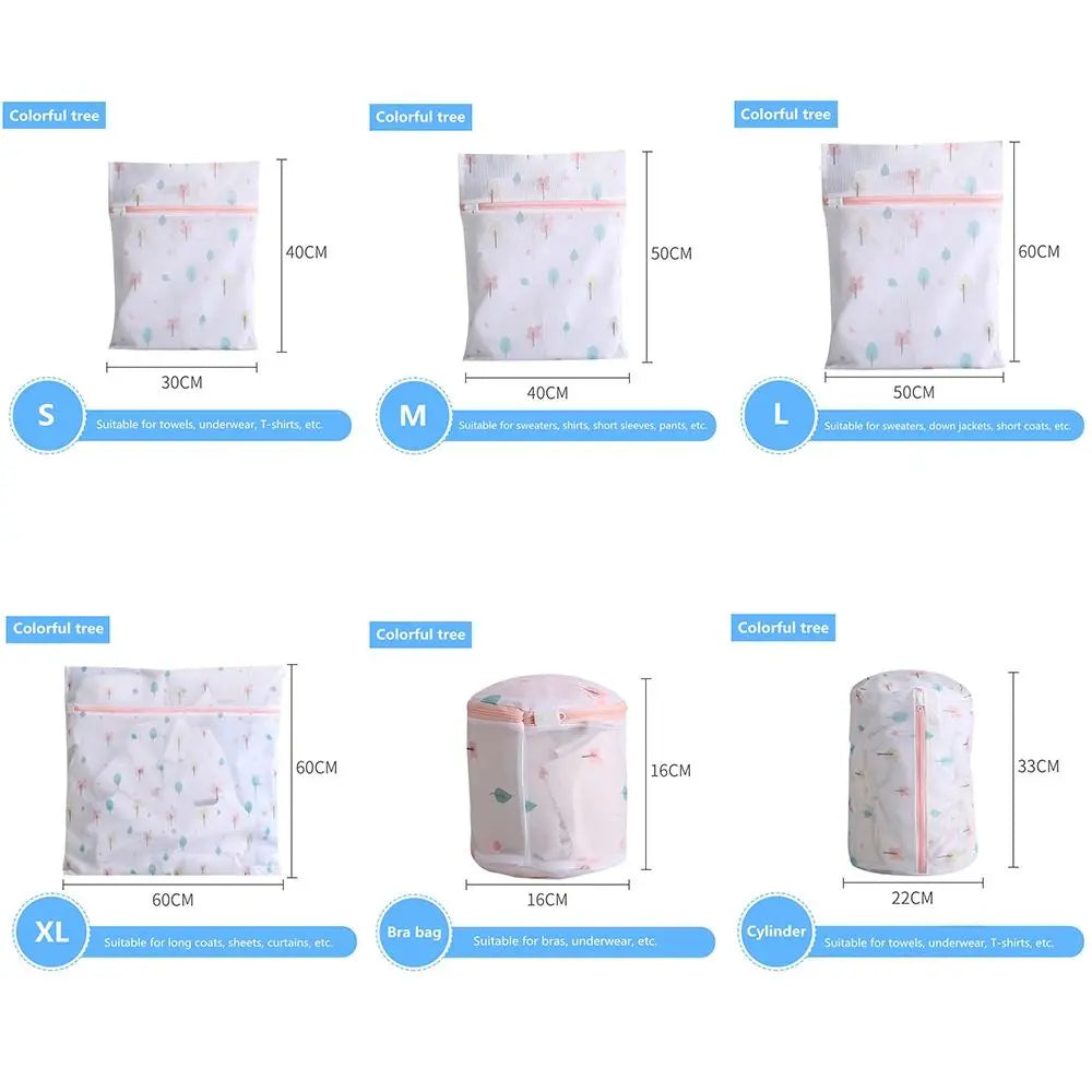 New Colorful Small Tree Laundry Bag Sock Zippered Bra Storage Bags Mesh Polyester Underwear Care Bra Peaceful Pleasures Health and Wellness