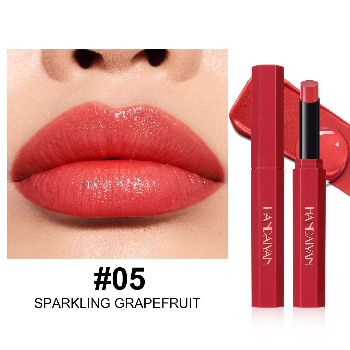 Sparkling Grapefruit Matte Lipstick – Waterproof & Moisturizing