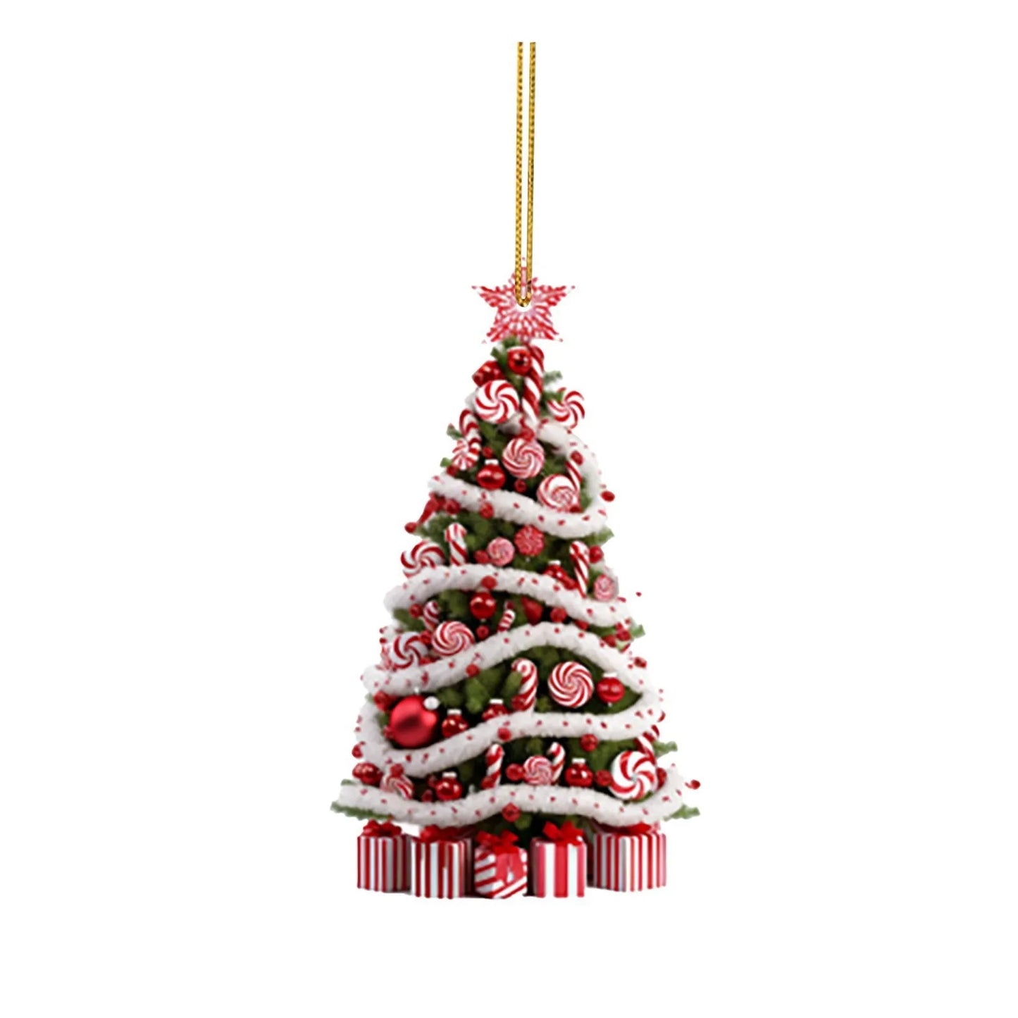 2D Acrylic Christmas Tree Ornament Pendant | 2025 Xmas Decor
