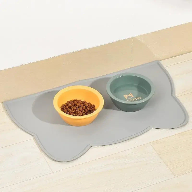 Silicone Pet Food Mat – Non-Slip Waterproof Dog & Cat Bowl Mat
