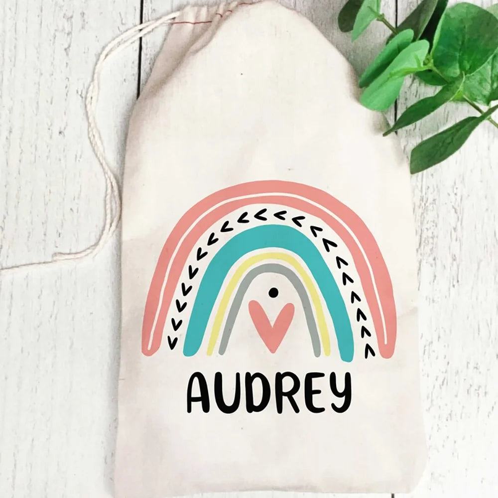 Personalized Boho Rainbow Party Favor Bags | Kids Gift Bags Party Favor Bags Peaceful Pleasures Health and Wellness