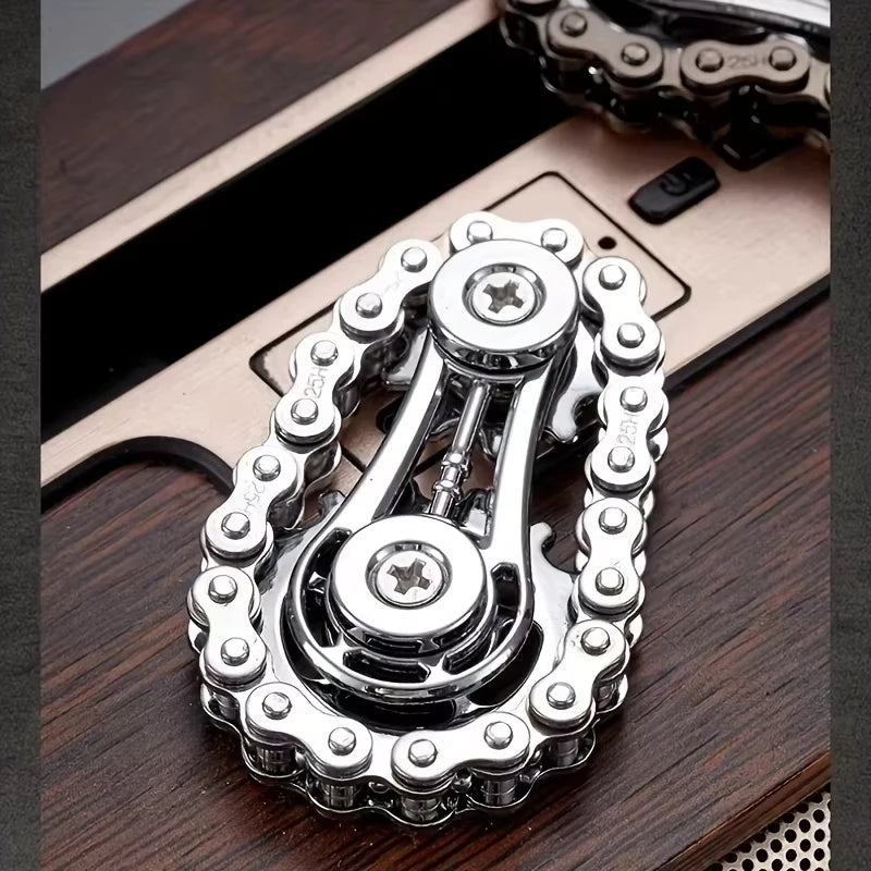 Sprockets Flywheel Finger tip Gyro Fidget Spinner Antistress Anxiety Metal Bike Chains Finger tip Gyro EDC Spinner Fidget Toys Peaceful Pleasures Health and Wellness