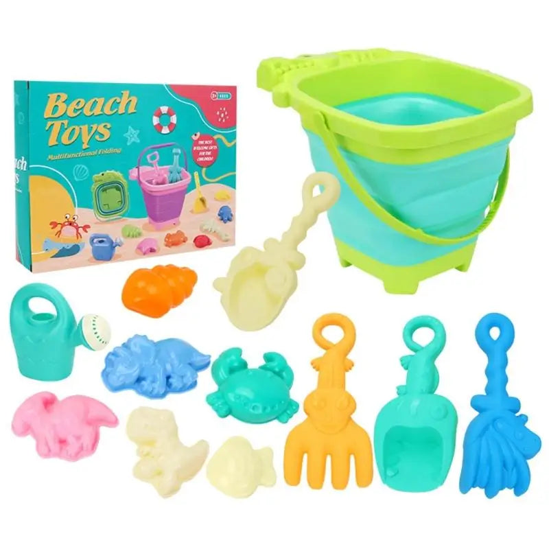 Kids Collapsible Sand Bucket Set with Shovel & Moulds