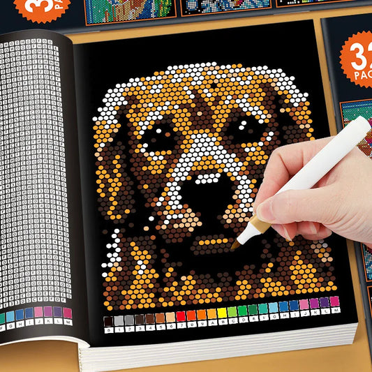 Stress Relief Pixel Art Coloring Book Adults Mystery Mosaic Number 32 Peaceful Pleasures Health and Wellness Black