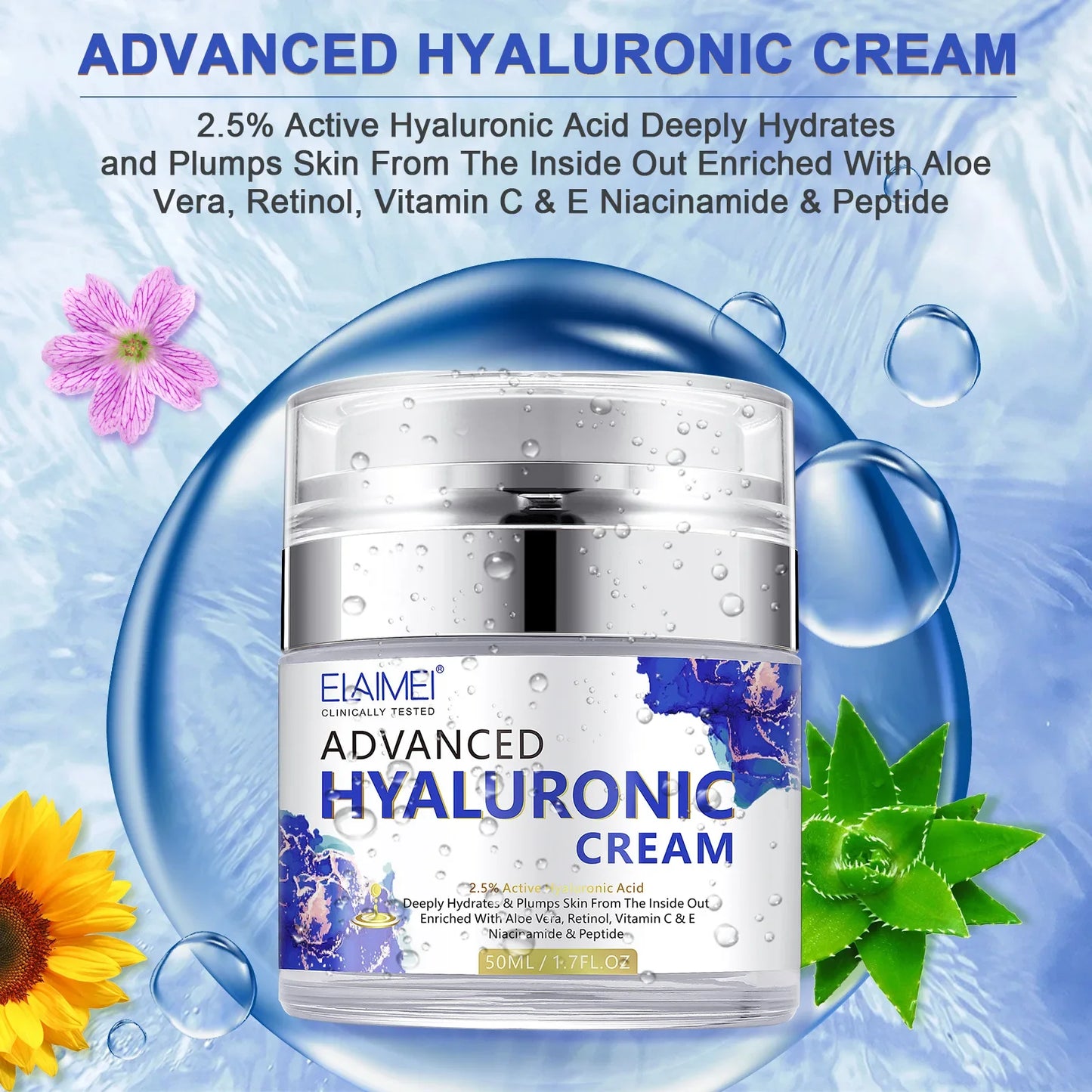 Retinol Face Cream 50ml – Collagen & Hyaluronic Acid