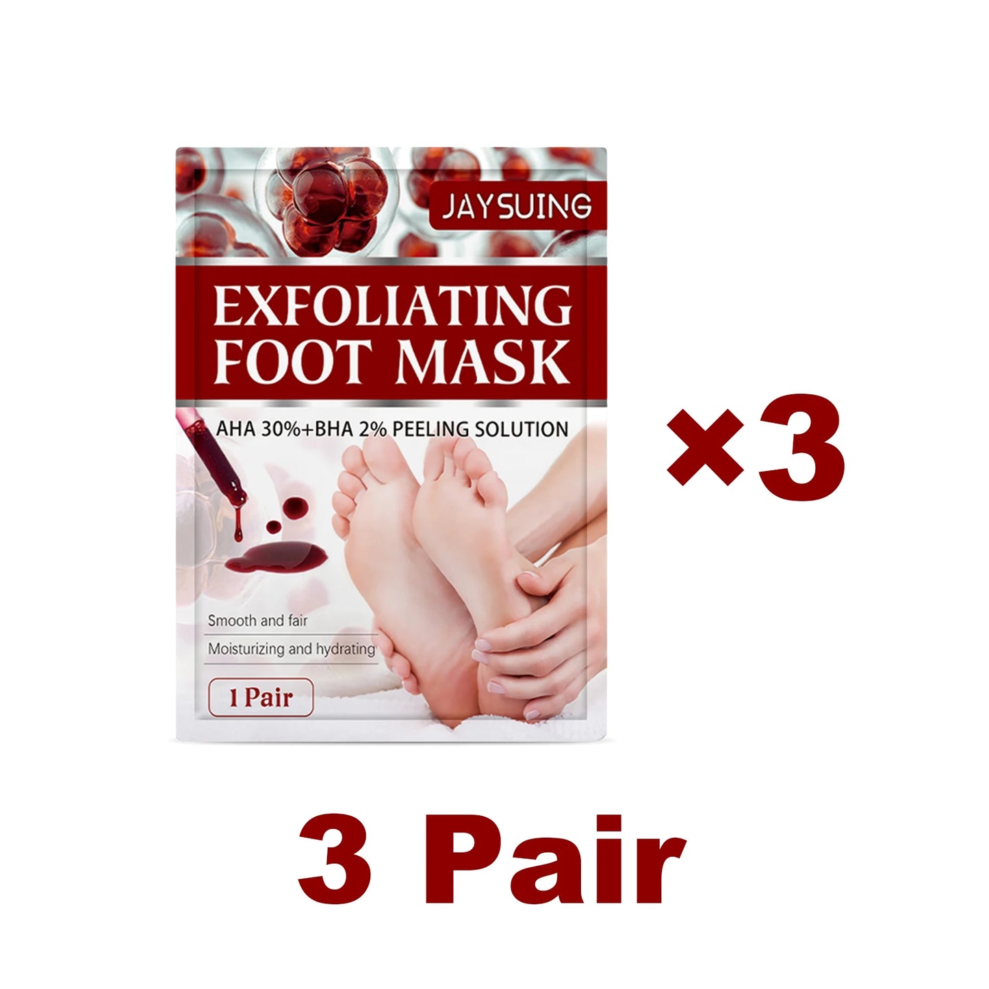 Jaysuing Exfoliating Foot Mask Moisturizing Pedicure Anti Crack Heel Foot Dead Skin Remover for Men Women Foot Care Beauty Peaceful Pleasures Health and Wellness 3 pairs
