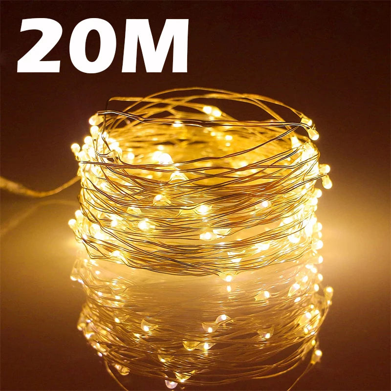 USB Copper Wire Fairy Lights 20M 200 LED – Party & Xmas Decor