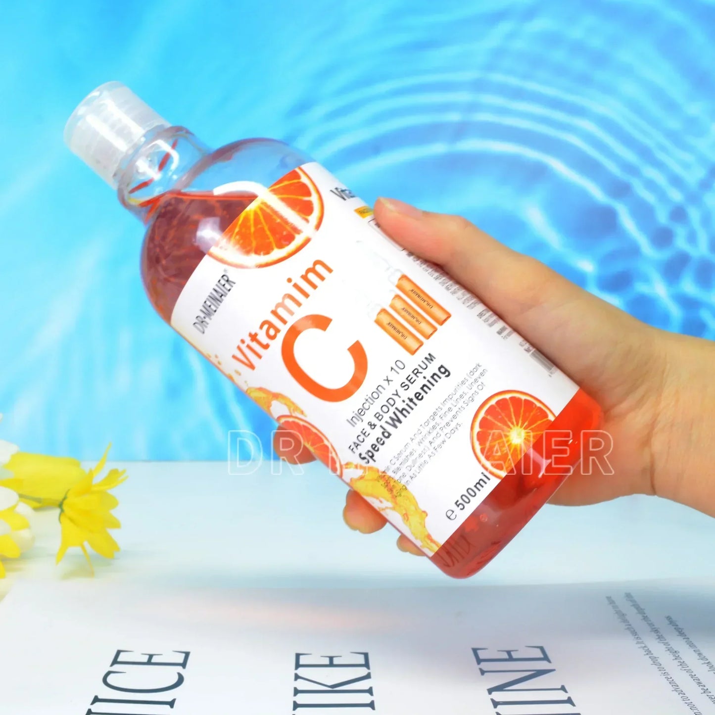 500ml Hyaluronic Acid Vitamin C & AHA Brightening Body Serum