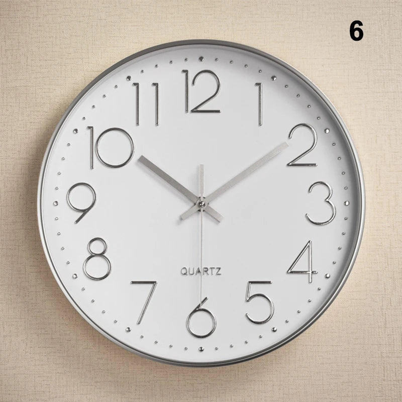 Pointer Display Simple Silent Circular Wall Clock Fashionable Wall Mounted Office Bedroom Clock Home Decoration Peaceful Pleasures Health and Wellness 6