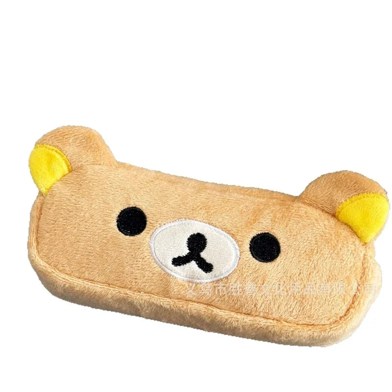Kawaii Rilakkuma Pencil Cases For Kids Girls Cute Cartoon Bear Pencil Pouch Organizer Pen Bag School Stationeries Gifts Ins Hot Peaceful Pleasures Health and Wellness Rilakkuma