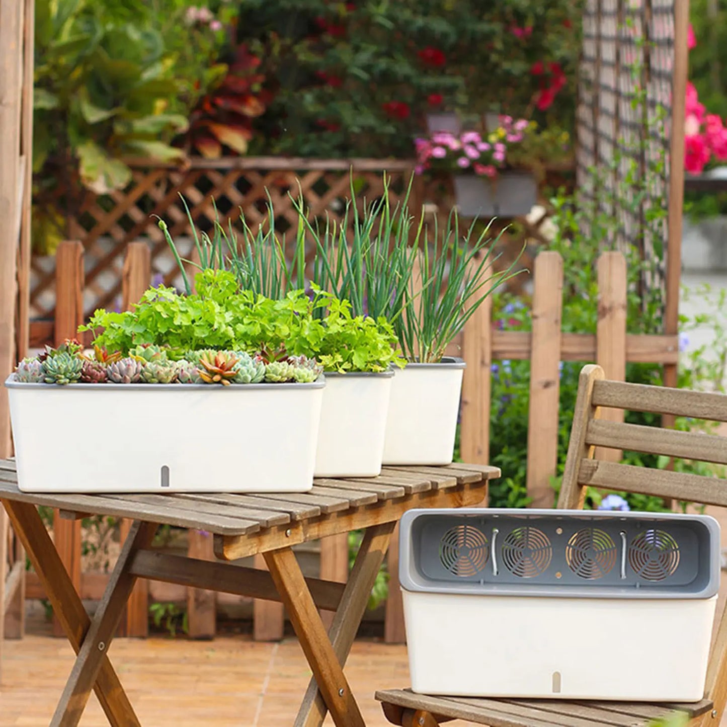 Lazy Twin-Layer Planter Pots Long Strip Double Layer Flower Pot for Indoor Home Garden Accessories Peaceful Pleasures Health and Wellness