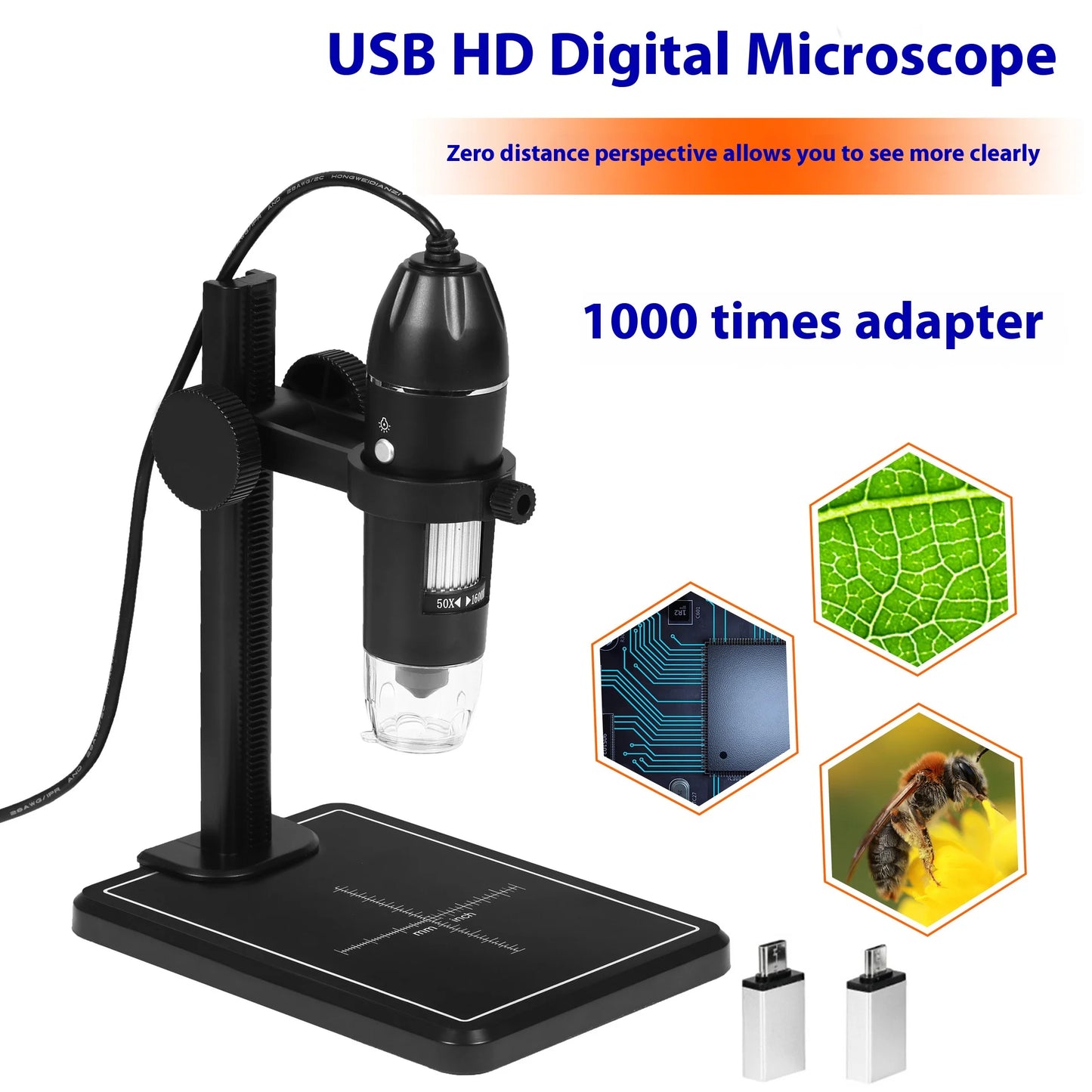 Digital Usb Microscope Three In One 1000X Electron Microscope 1600X Maintenance Magnifying Glass Peaceful Pleasures Health and Wellness 13