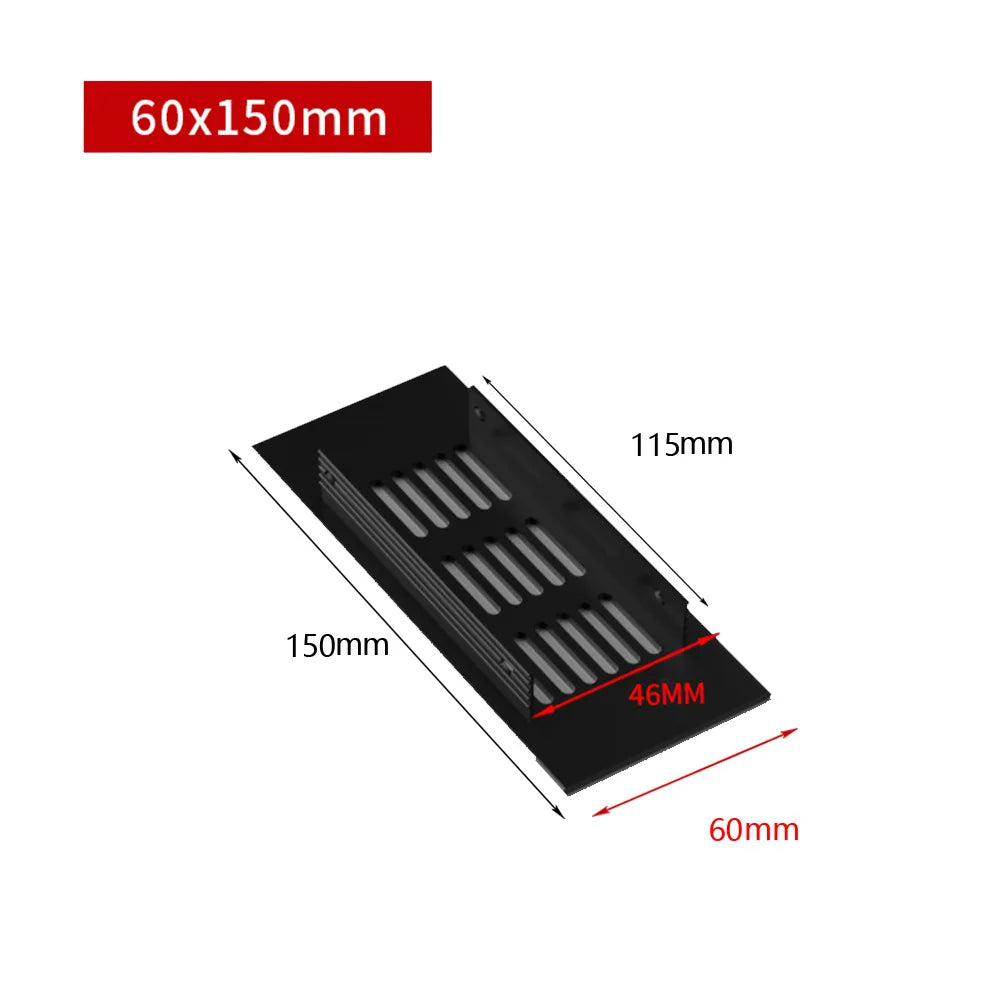Aluminium Rectangular Cabinet Wardrobe Air Vent Grille Ventilation