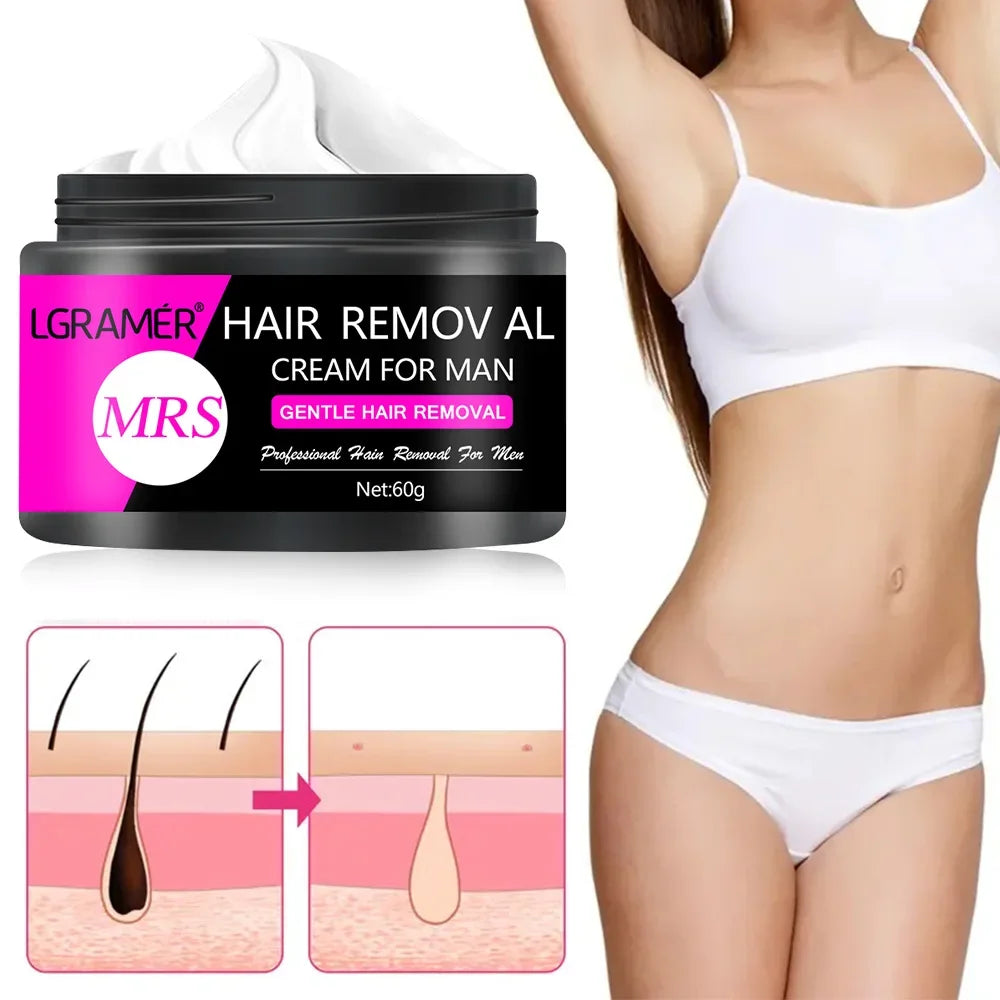 LGRAMER Painless Hair Removal Cream for Women – 60g