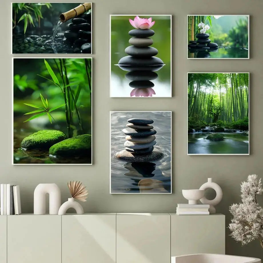 Bamboo Forest Flowers Scenery Canvas Wall Art | Home Décor