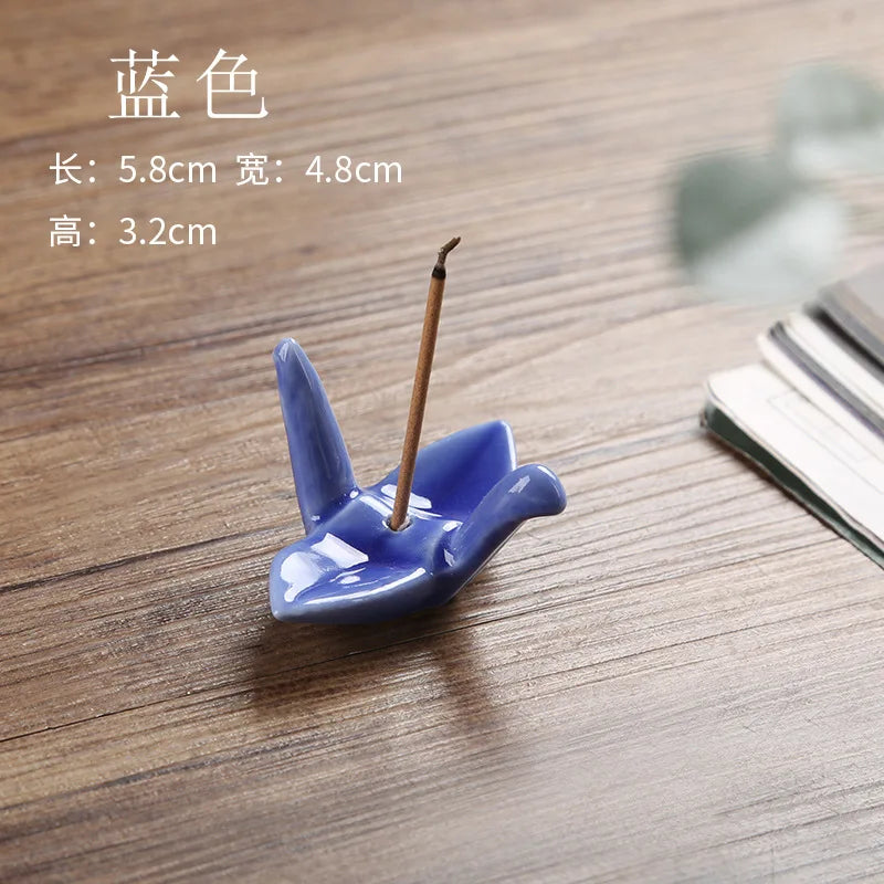 Paper Crane Ceramic Incense Stick Holder & Burner | Home Decor