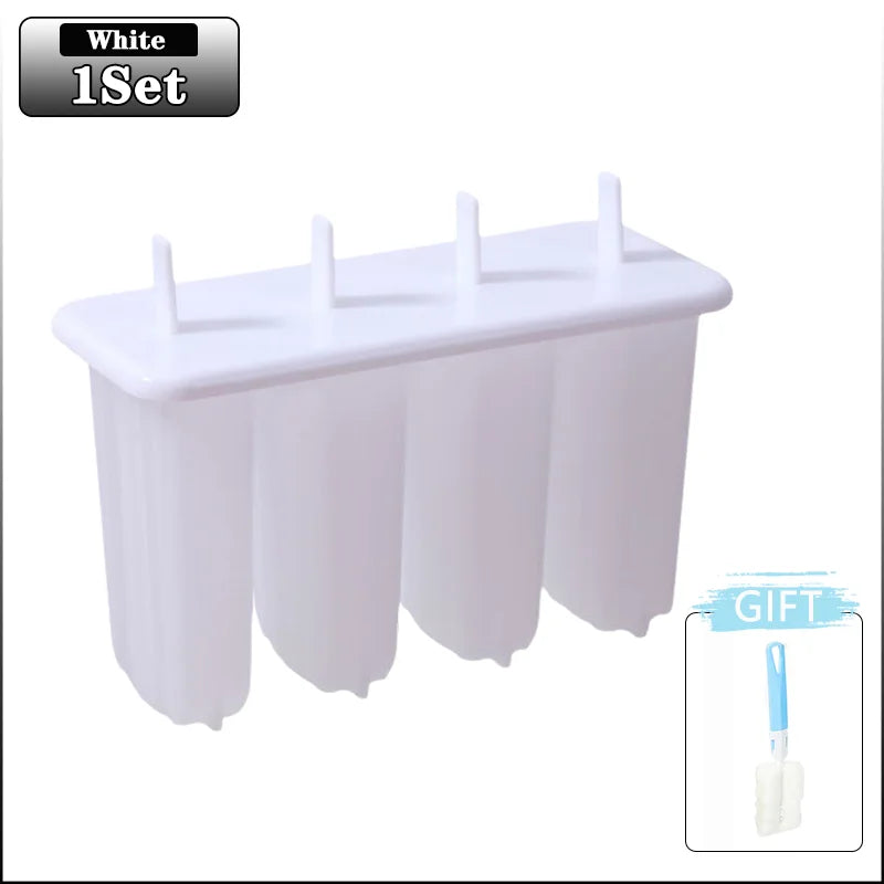 4-Compartment Popsicle Molds with Lid – DIY Ice Cream Maker