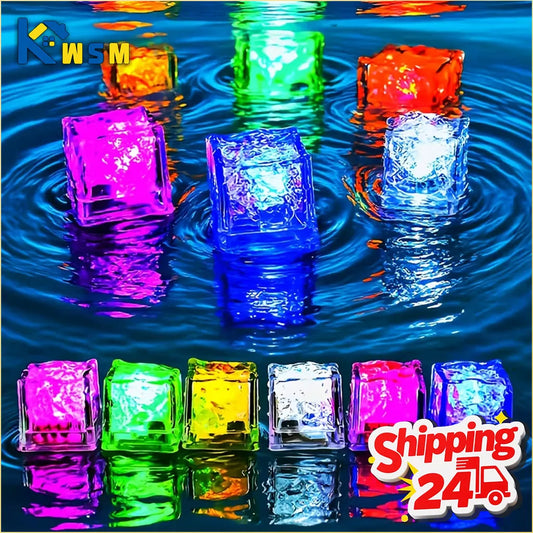 LED Glow Ice Cubes 12–48pcs | Flashing Light-Up Party Decor LED Party Decor Oasis Select