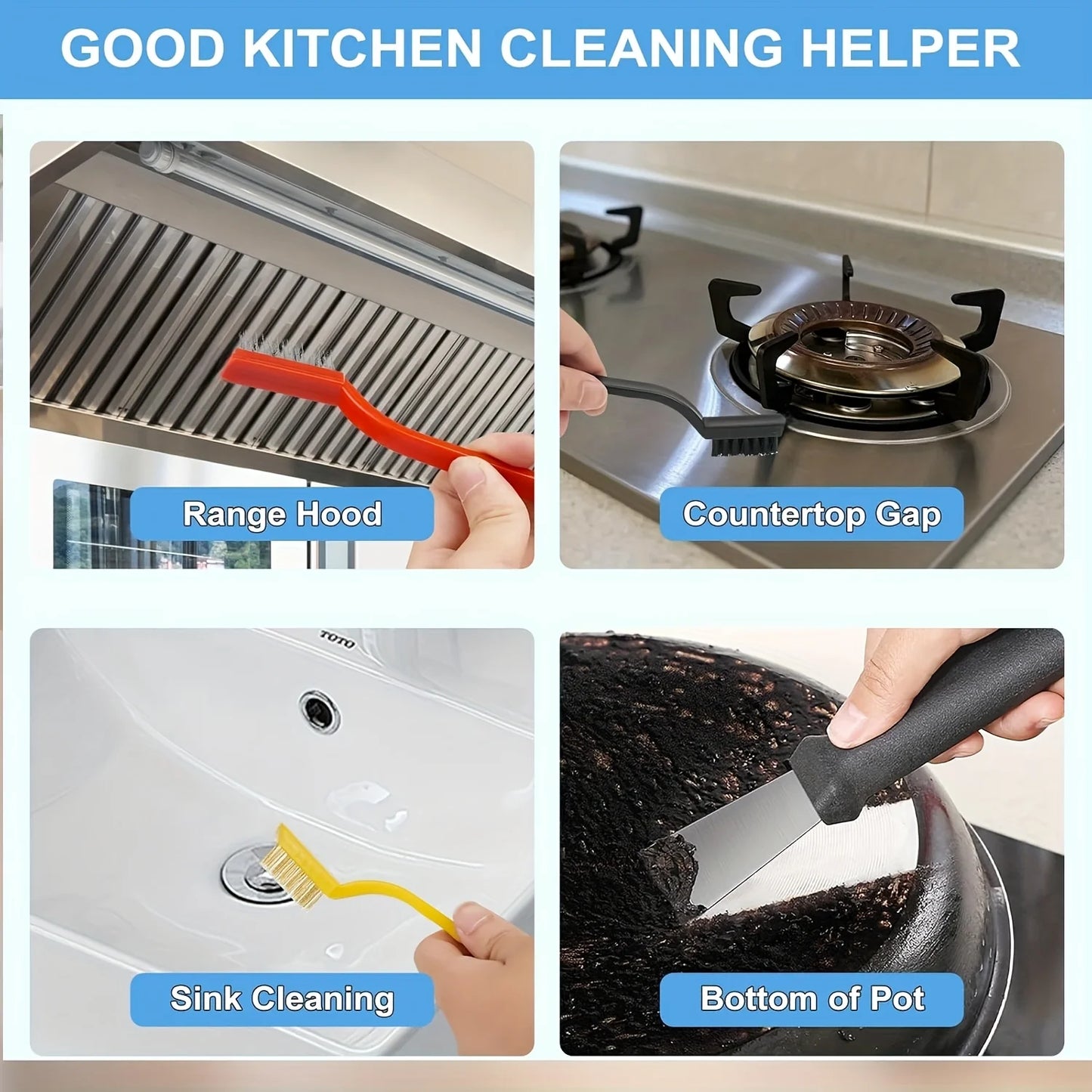Multi-purpose Cleaning Brush Long Handles Portable Design Tight