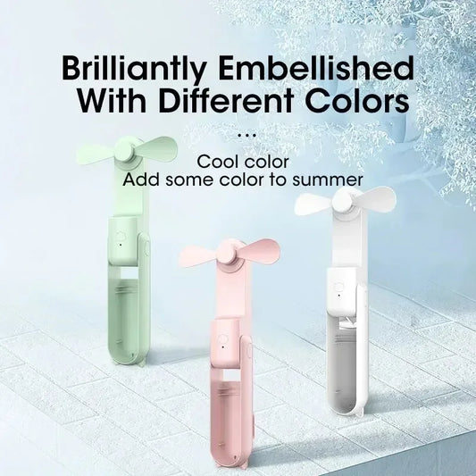 Portable Mini Foldable Handheld Fan USB Rechargeable 3-speed Adjustable Suitable for Women Travel Outdoor Use Peaceful Pleasures Health and Wellness