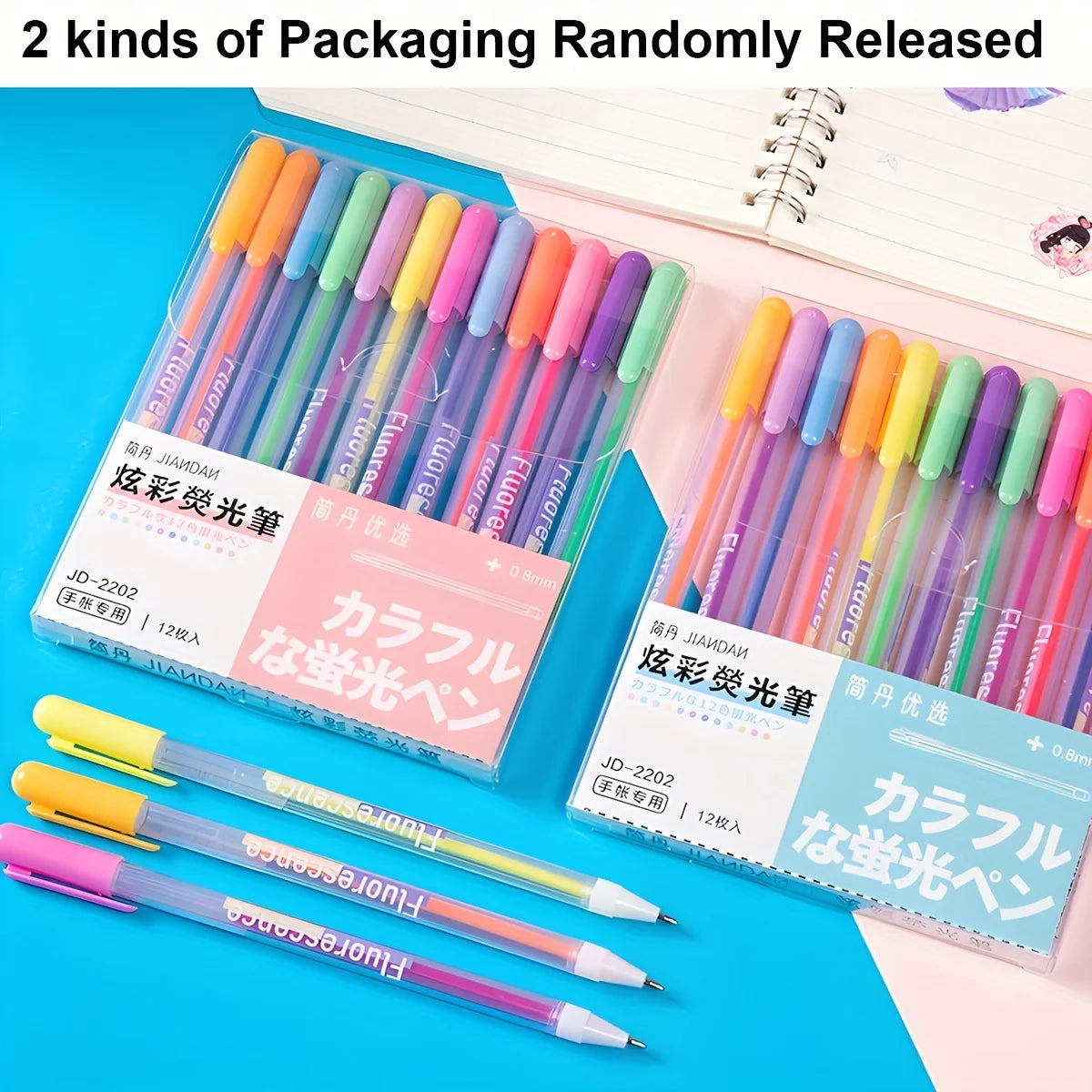 Pastel & Fluorescent Gel Pens 12/6pc | Art, Drawing & Writing