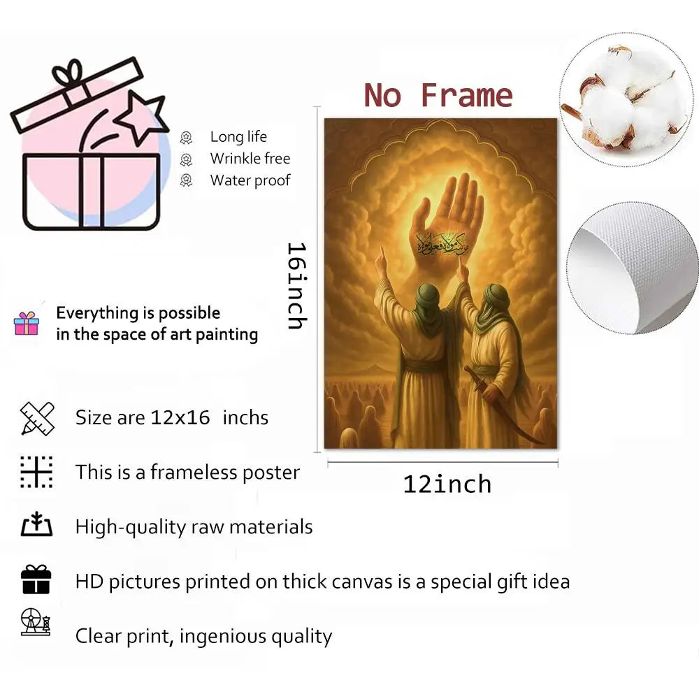 Imam Hussain Shia Ali art anime Painting Calligraphy Anti-wrinkle Canvas Poster Wall Mural Art Photos for Room Home Spaces De Peaceful Pleasures Health and Wellness
