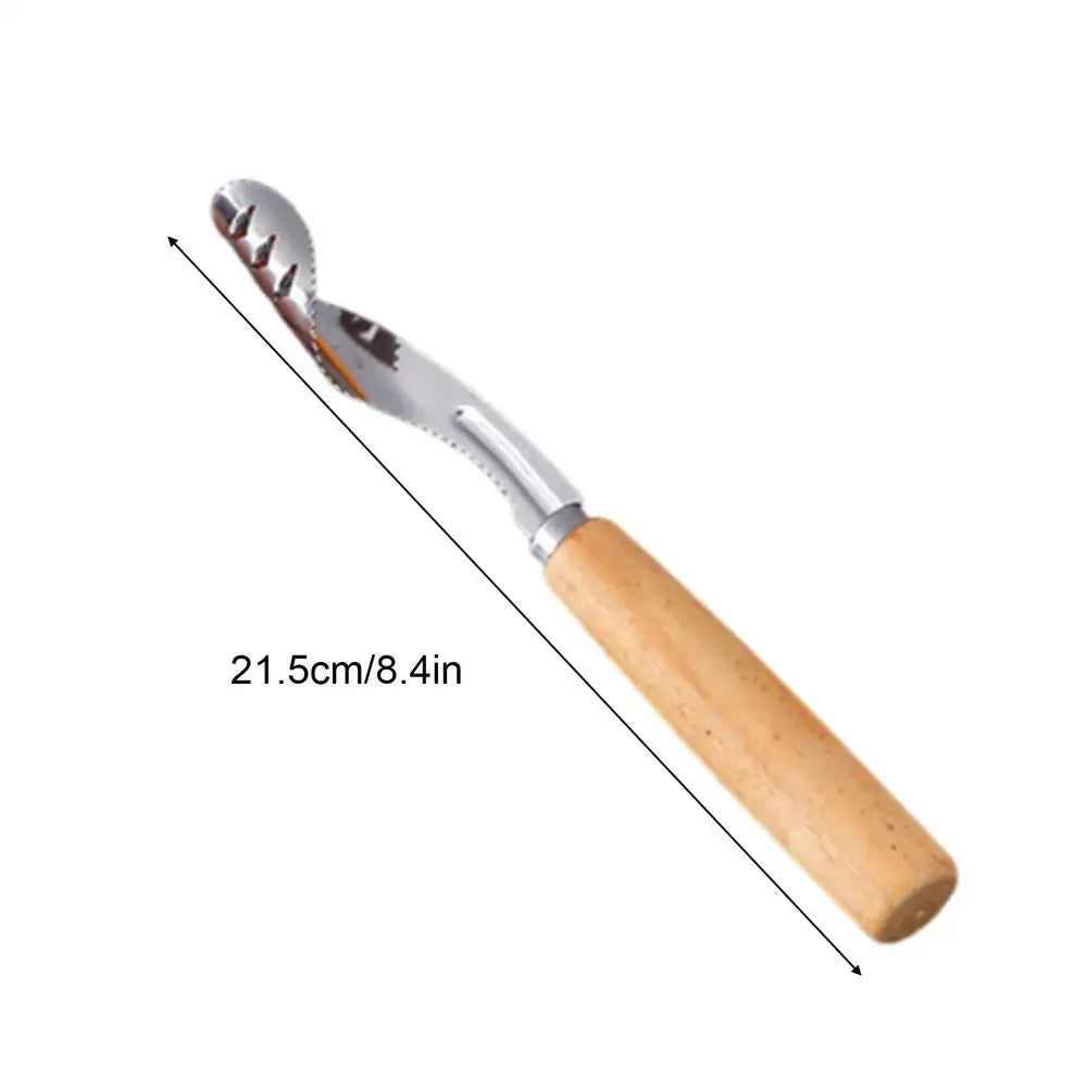 Stainless Steel Apple Corer with Wooden Handle Vegetable Fruit Corer Pear Pitter Anti-Slip Kitchen Corer for Fruit Slicing Peaceful Pleasures Health and Wellness Coffee CN