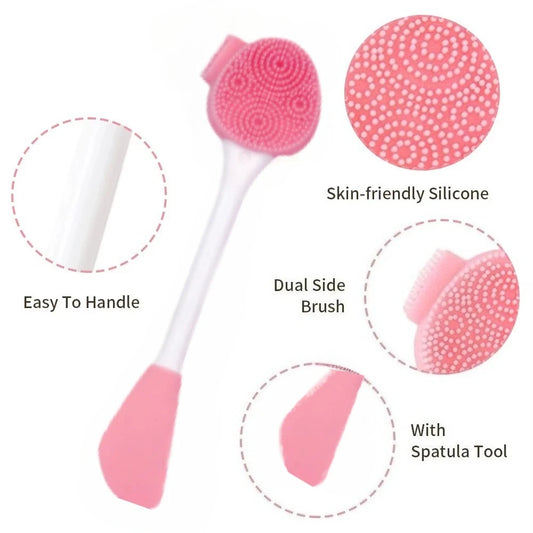 2-in-1 Silicone Facial Cleansing Brush & Mask Applicator Facial Cleansing Brush Peaceful Pleasures Health and Wellness