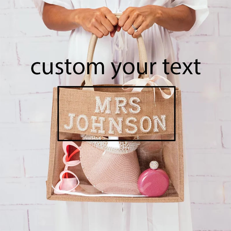 Custom Mrs Transparent Tote Bag | Bridal Shower & Bachelorette