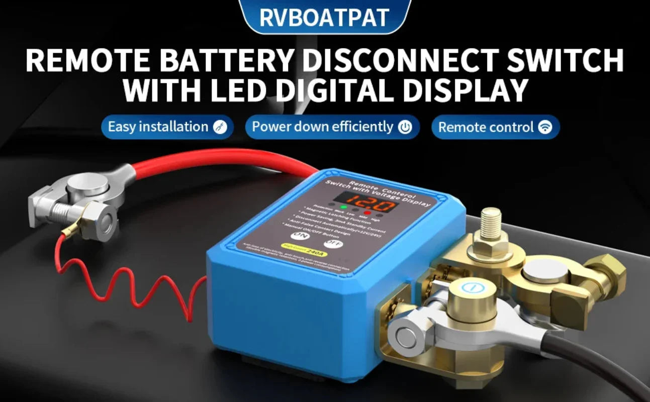 DaierTek 240A Remote Battery Kill Switch with LED Display Peaceful Pleasures Health and Wellness