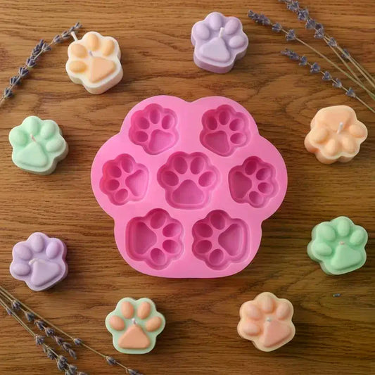 Cute Pet Paw Silicone Mold – DIY Candle Soap Chocolate Baking Silicone Craft Mold Peaceful Pleasures Health and Wellness