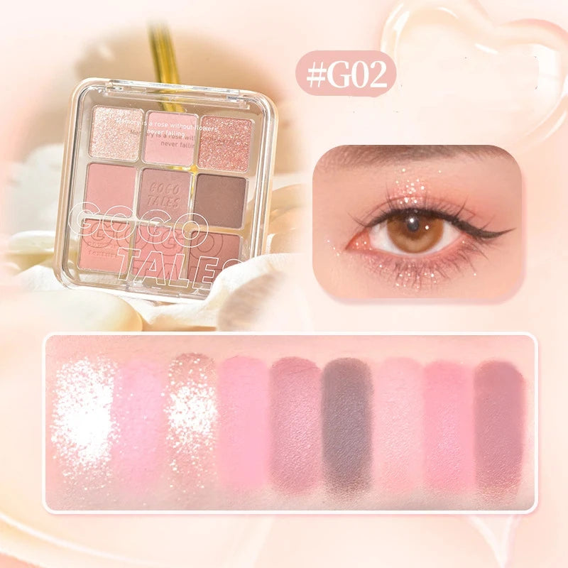 Gogotales 9-Color Glitter Eye Shadow Palette – Matte & Shimmer