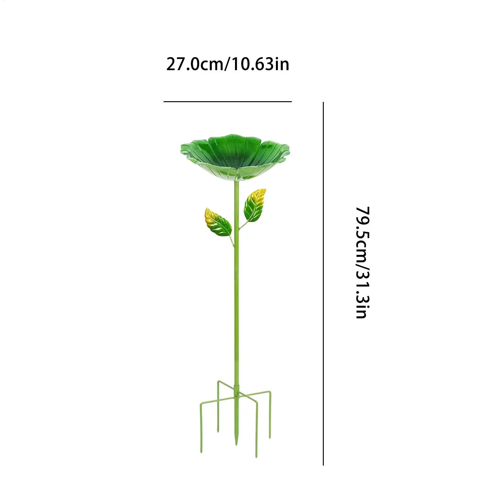Bird Bath Flower-Shaped Colorful Metal Stakes Birdbath Outdoor Garden Bath Bowl Feeder for Yard Patio Deck Porch Backyard Peaceful Pleasures Health and Wellness