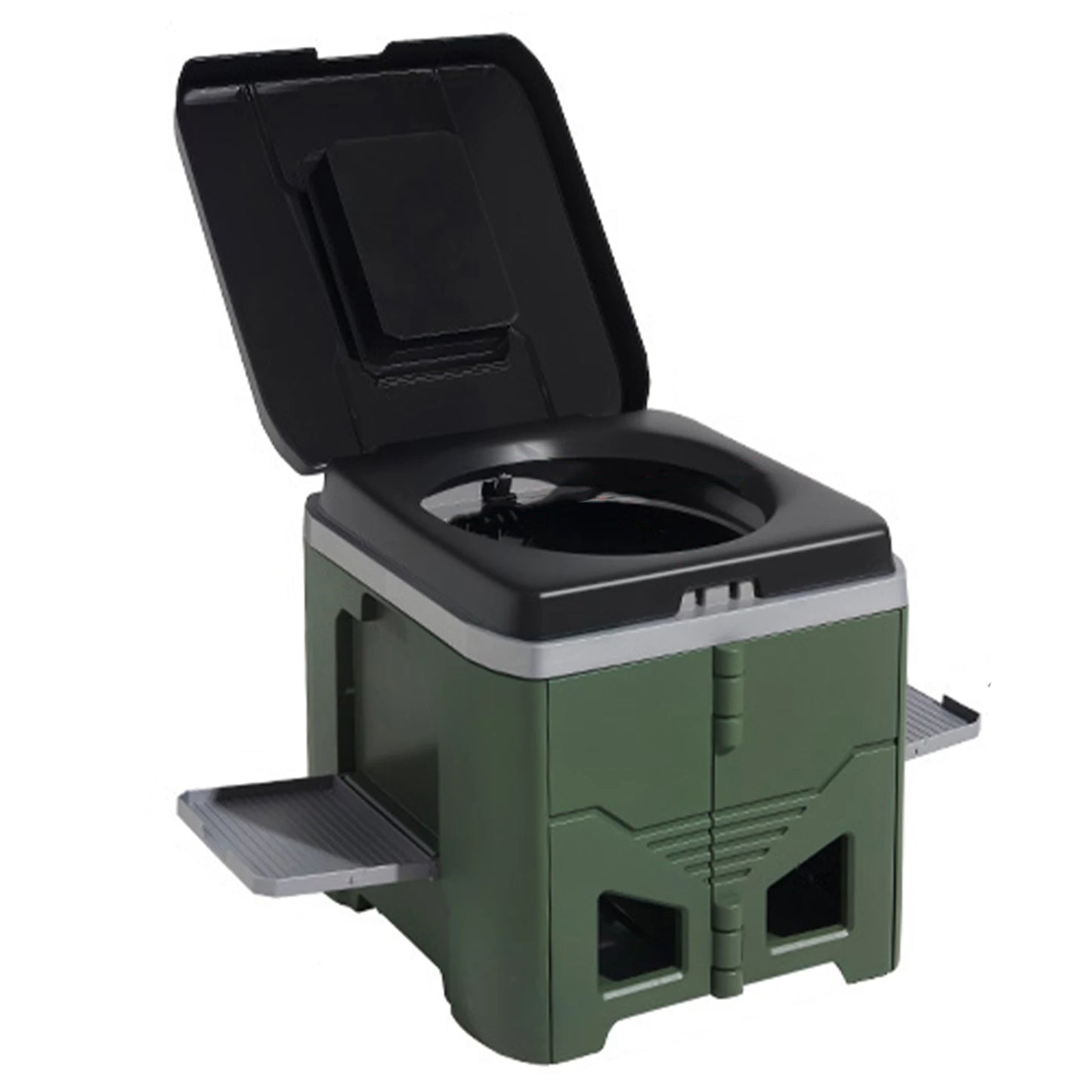Portable Folding Toilet for Camping Car Outdoor Travel Emergency Commode Potty 150kg Load Capacity for Hiking Long Trip Peaceful Pleasures Health and Wellness Green