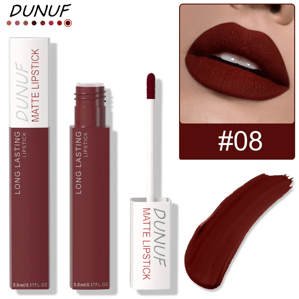 DUNUF Matte Lip Gloss – Waterproof, Long-Lasting, Non-Stick