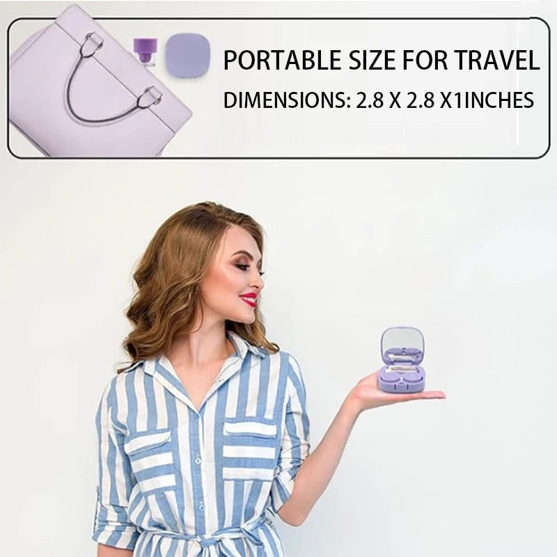 Simple macaroon contact lens box Cosmetic Contact Lenses box portable compact high value storage box, practical and simple Peaceful Pleasures Health and Wellness