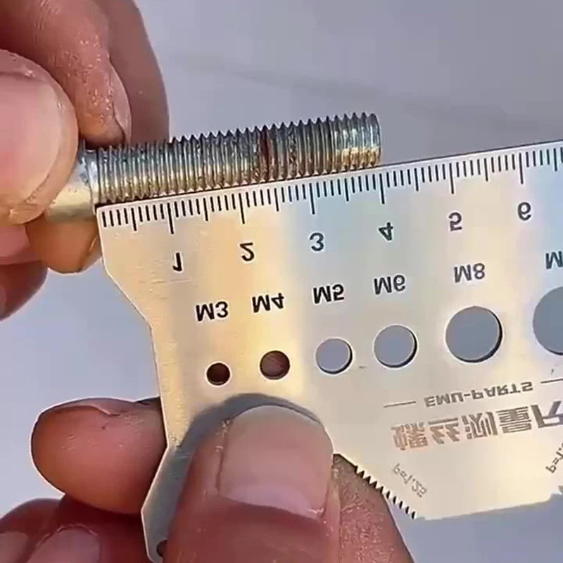 10*5cm Multi-purpose Stainless Steel Bolt Gauge Thread Checker Flat Double-Sided Screw Measuring Tool For Pattern Jewelry Watch Peaceful Pleasures Health and Wellness