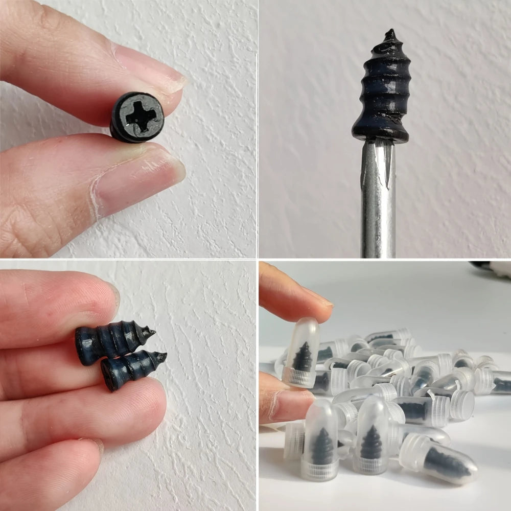 30-Pc Tubeless Tire Repair Rubber Plug Kit – Screw-In Plugs