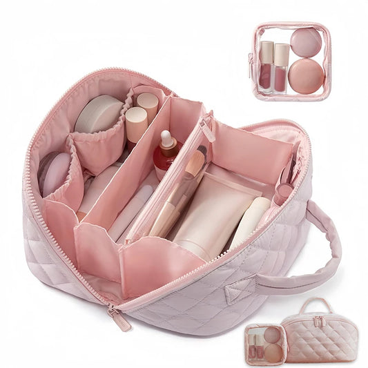 Lay-Flat Makeup Bag | Water-Resistant Travel Cosmetic Case Travel Cosmetic Bag Peaceful Pleasures Health and Wellness