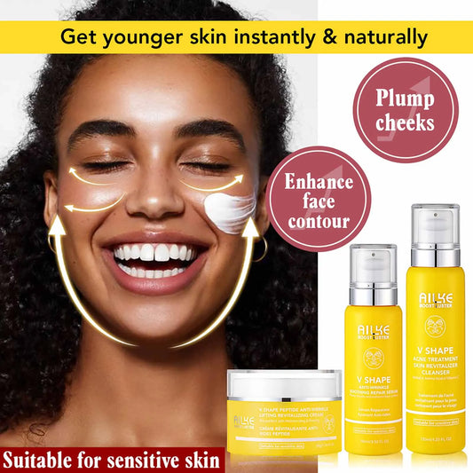 AILKE Peptide Brightening Face Care Set – Firm & Moisturize Face Care Set Peaceful Pleasures Health and Wellness 3 in 1 Set China Mainland